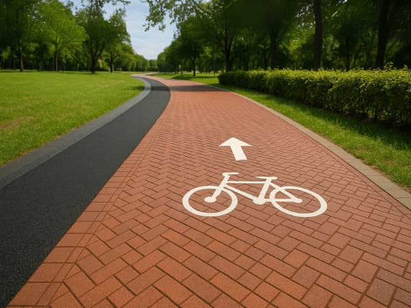 Asfalto colorato e stampato per piste ciclabili a Roma