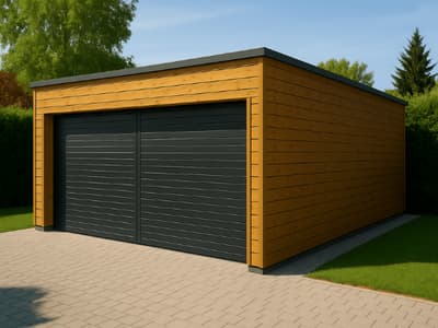 Garage doppio prefabbricato in legno, due posti auto
